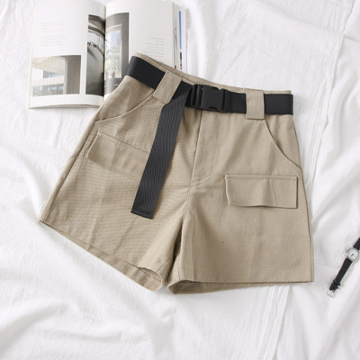 Model nou de pantaloni scurti de dama cu curea si buzunare in mai multe culori