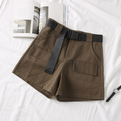 Model nou de pantaloni scurti de dama cu curea si buzunare in mai multe culori