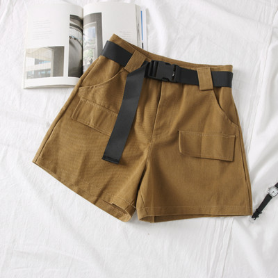 Model nou de pantaloni scurti de dama cu curea si buzunare in mai multe culori