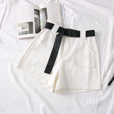 Model nou de pantaloni scurti de dama cu curea si buzunare in mai multe culori