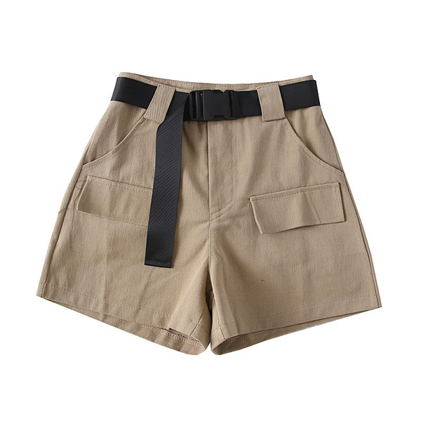 Model nou de pantaloni scurti de dama cu curea si buzunare in mai multe culori