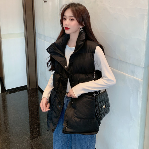 Hosszú téli mellény három színben nyakkendővel