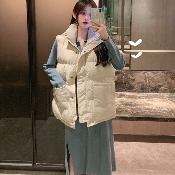 Hosszú téli mellény három színben nyakkendővel