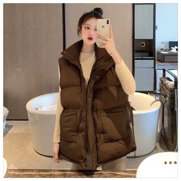 Hosszú téli mellény három színben nyakkendővel