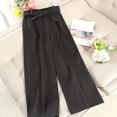 Pantaloni moderni de dama cu panglica in mai multe culori