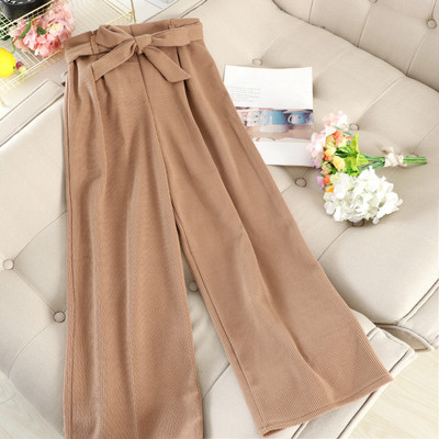 Pantaloni moderni de dama cu panglica in mai multe culori