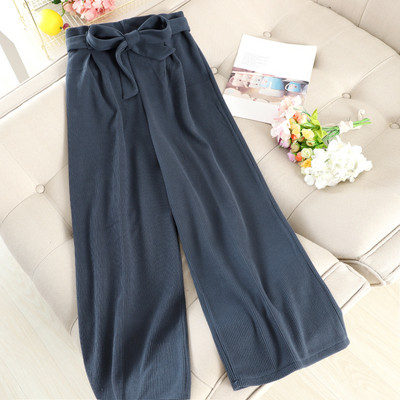 Pantaloni moderni de dama cu panglica in mai multe culori