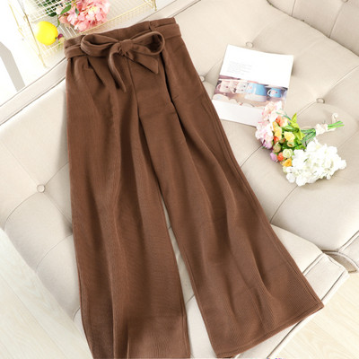 Pantaloni moderni de dama cu panglica in mai multe culori