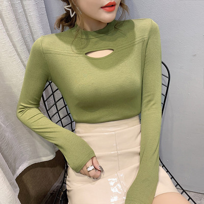 Bluză de damă modernă cu decolteu O și decupaje în mai multe culori