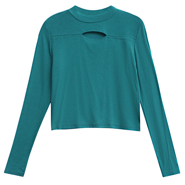 Bluză de damă modernă cu decolteu O și decupaje în mai multe culori