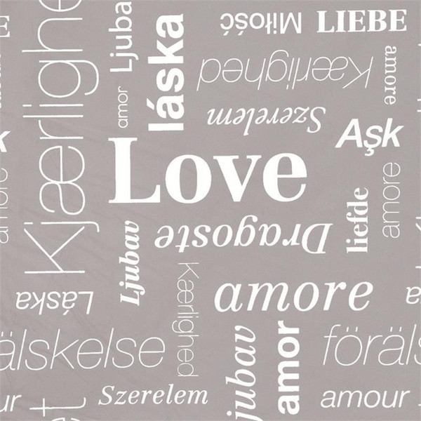 Vastag fürdőszobai függöny - vízálló, fehér feliratokkal