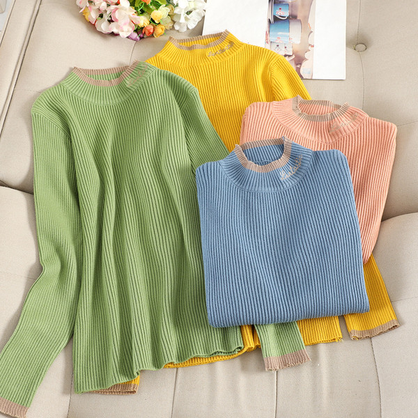 Pulover de dama cu guler jos in mai multe culori