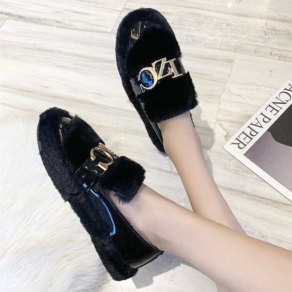 Pantofi casual de iarna de dama cu element metalic in trei culori