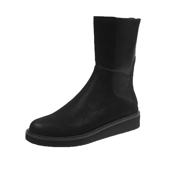 Cizme de iarna dama cu talpa plata de culoare neagra