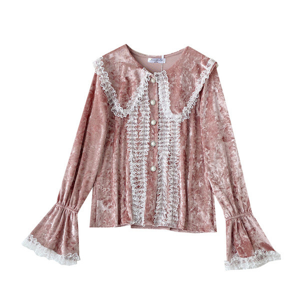 Alkalmi női ing csipkével és gombokkal, négy színben