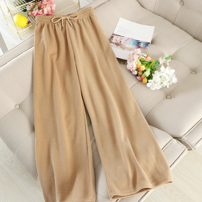 Pantaloni de dama cu talie inalta si elastic in mai multe culori