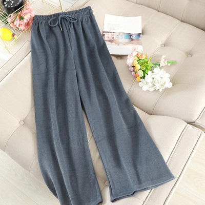 Pantaloni de dama cu talie inalta si elastic in mai multe culori