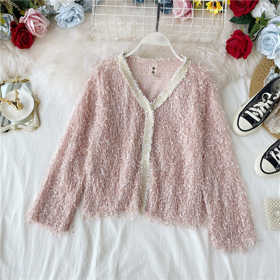 Lezser női blúz spitz nyakkivágással és rojtokkal több színben