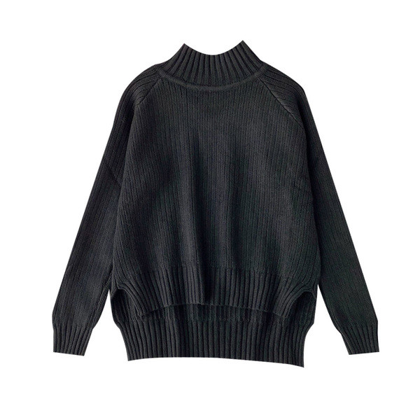 Pulover de dama casual asimetric cu guler inalt in mai multe culori