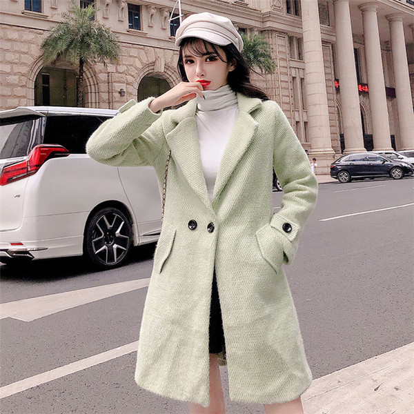 Haina lunga de primavara-toamna eleganta in bej si verde