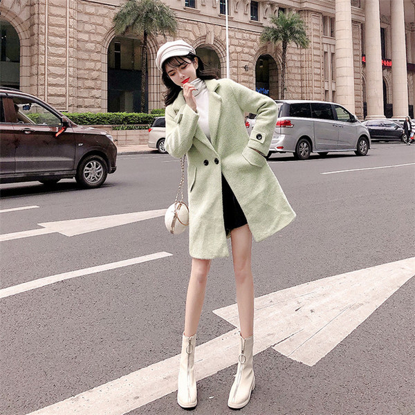 Haina lunga de primavara-toamna eleganta in bej si verde