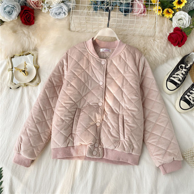 Geaca de iarna casual de dama cu nasturi si buzunar in diferite culori