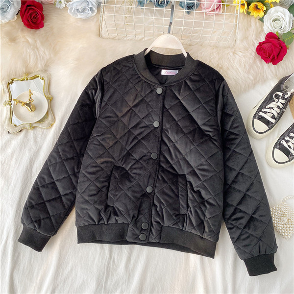 Geaca de iarna casual de dama cu nasturi si buzunar in diferite culori