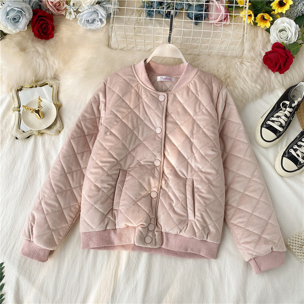 Geaca de iarna casual de dama cu nasturi si buzunar in diferite culori