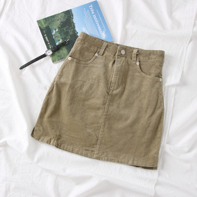 Fusta de dama moderna cu buzunare in maro, negru, verde si bej