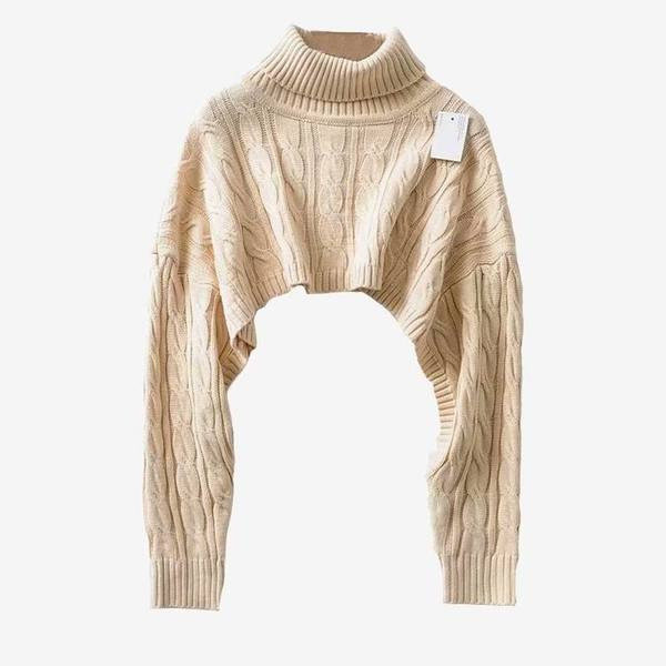 Új modell női pulóver magas pólógallérral, fekete és bézs színben