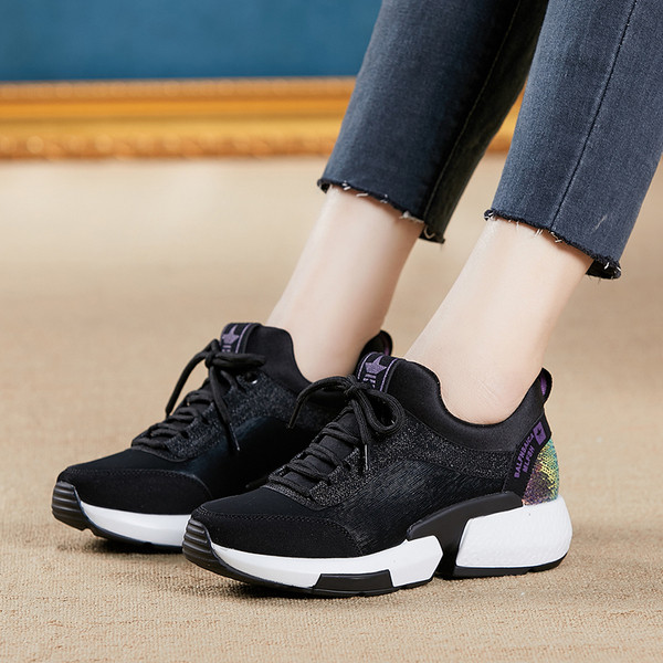 Tenisi casual dama cu sireturi si talpa aspra in doua culori