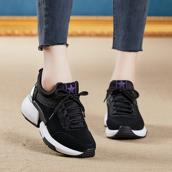 Tenisi casual dama cu sireturi si talpa aspra in doua culori