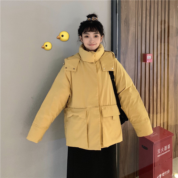 Geaca de iarna de dama alb si negru cu fermoar si buzunare