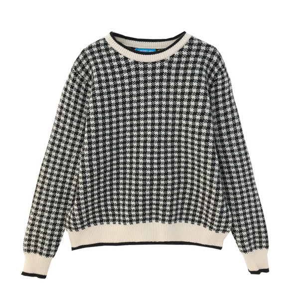 Női kockás alkalmi pulóver két színben