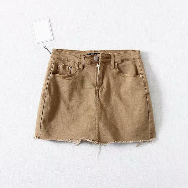 Új modell aktuális női szoknya szakadt motívumokkal fehér, fekete, zöld, kék, szürke és barna színekben