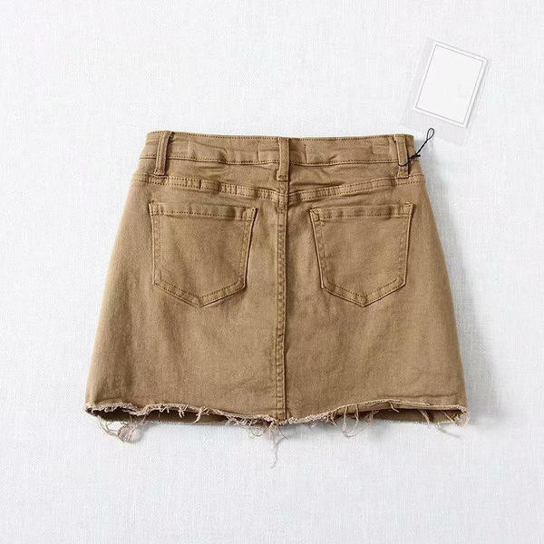 Új modell aktuális női szoknya szakadt motívumokkal fehér, fekete, zöld, kék, szürke és barna színekben