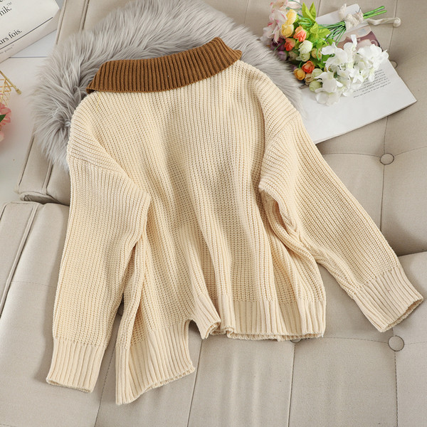 Pulover de dama cu guler si buzunar in mai multe culori