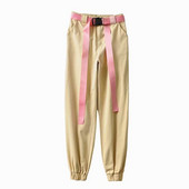 Új modell modern női sportnadrág övvel rózsaszín, bézs, fekete és zöld színben