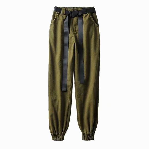 Új modell modern női sportnadrág övvel rózsaszín, bézs, fekete és zöld színben