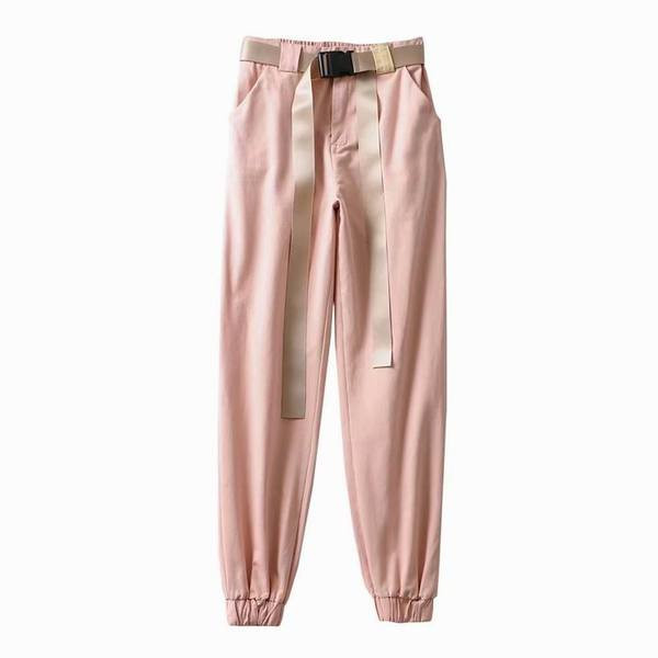 Új modell modern női sportnadrág övvel rózsaszín, bézs, fekete és zöld színben