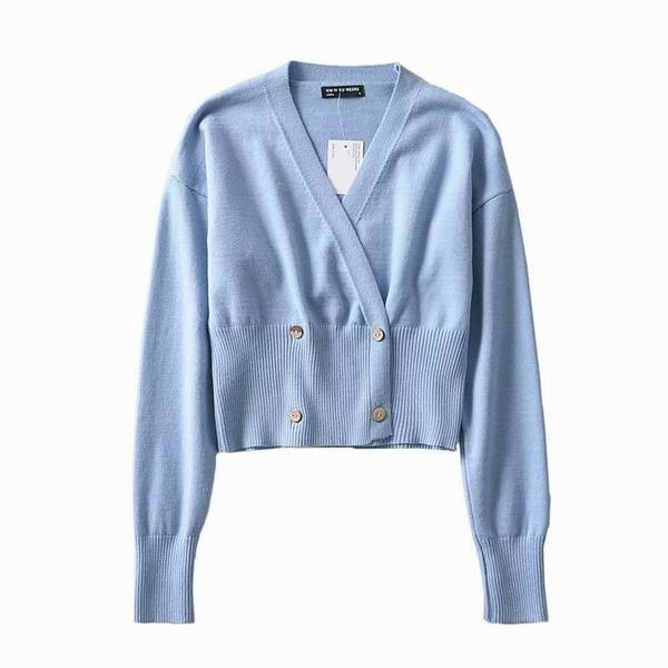 Нов модел актуална дамска жилетка с дълъг ръкав и шпиц деколте