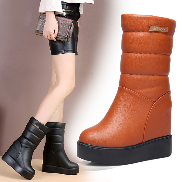 Cizme de dama moderne model uni cu captuseala moale in rosu, negru si maro