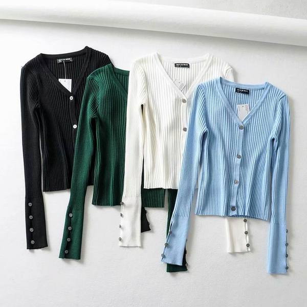 Vesta de dama model model nou cu nasturi si decolteu spitz