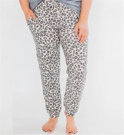 Pantaloni casual dama cu model animal si cravate in trei culori