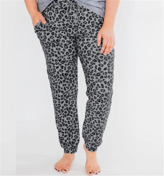 Pantaloni casual dama cu model animal si cravate in trei culori