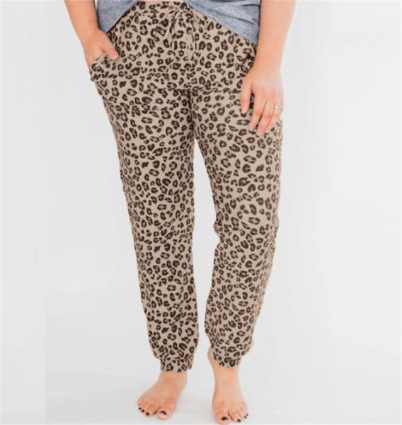 Pantaloni casual dama cu model animal si cravate in trei culori