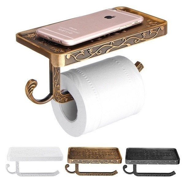 Πρακτικός δίσκος τουαλέτας με χώρο για τηλέφωνο και κρεμάστρα σε τρία χρώματα