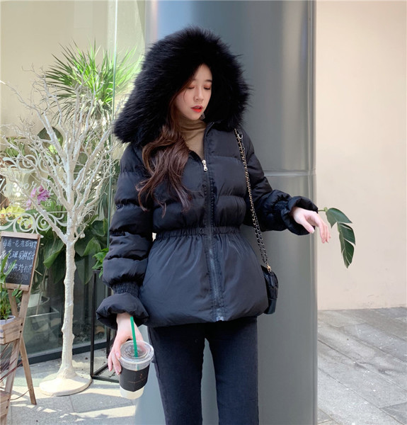 Geaca de iarna de dama cu fermoar si gluga cu puf