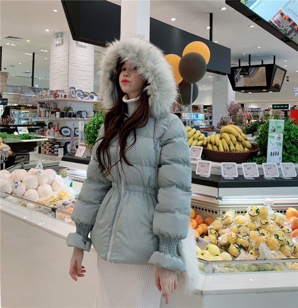 Geaca de iarna de dama cu fermoar si gluga cu puf