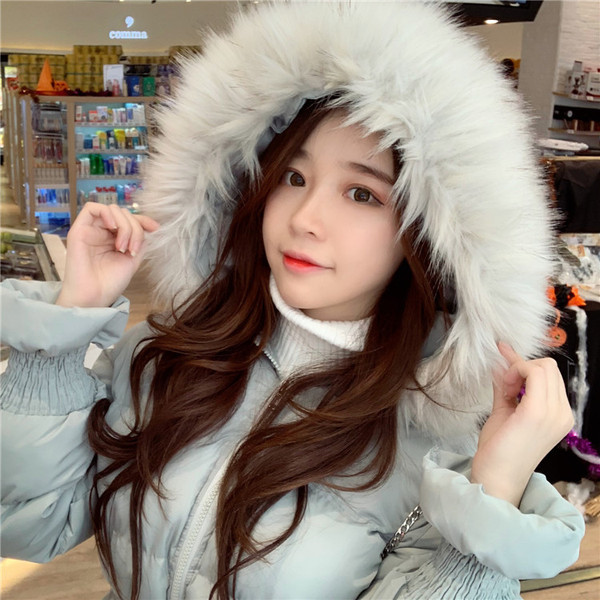 Geaca de iarna de dama cu fermoar si gluga cu puf